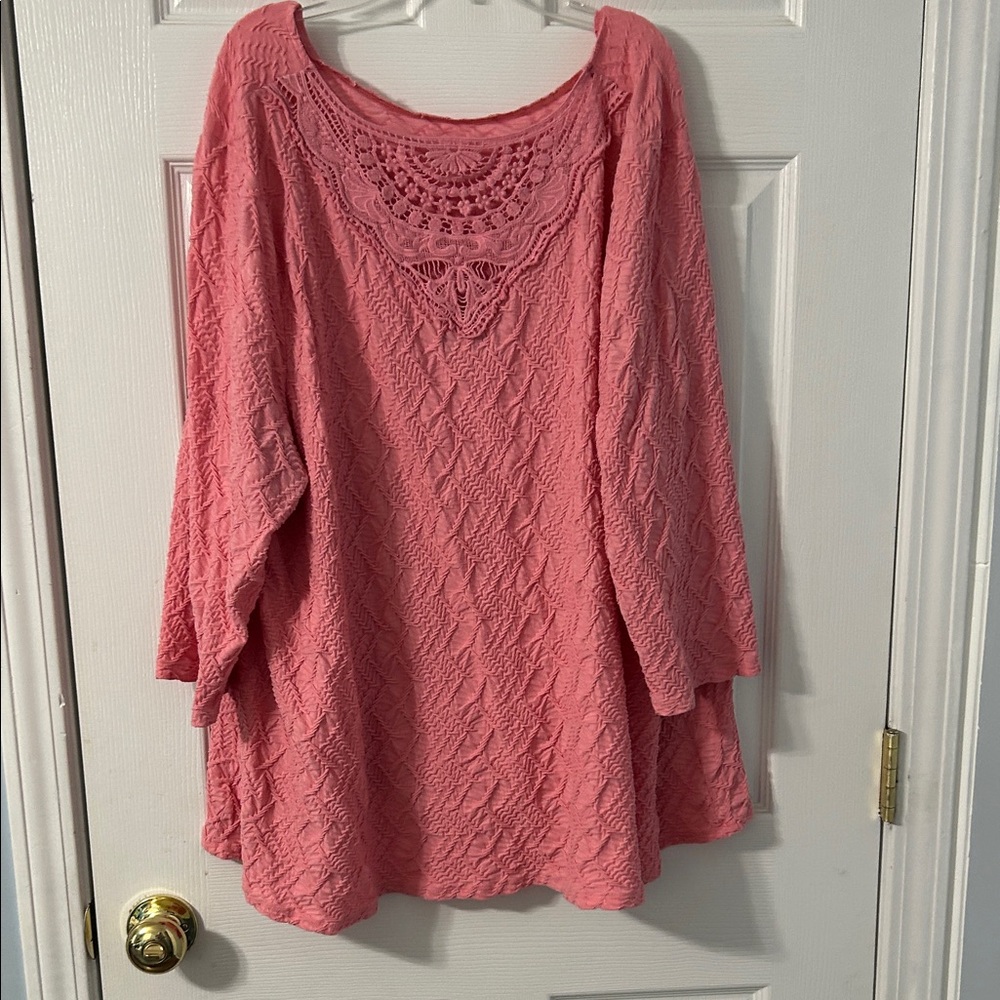 Belk Coral Lace Knit Top size 3 X